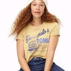 J. Crew NEW Womens Size XS  Benvenuto a ROMA Welcome To ROME ITALY T-Shirt